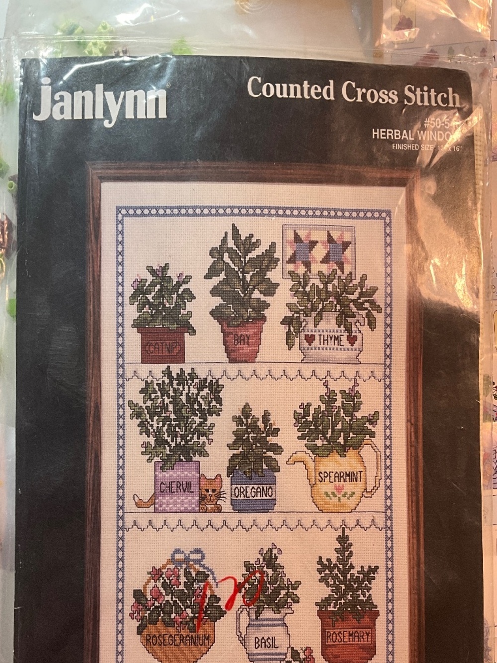 Vintage Janlynn Cross Stitch - Herbal Window NIP